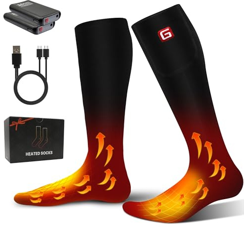 Svpro Beheizbare Socken für Damen und Herren – Wiederaufladbare, Waschbare, Elektrisch beheizte Socken mit 10 Std Laufzeit, Thermofußwärmer für Winterjagd, Skifahren, Wandern, Camping, Radfahren