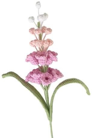 Opatiny Handgewebter Baumwollfaden-Hyazinthen-Blumenstrauß, künstliches Blumenarrangement, Heimdekoration, Akzent in Gelb, Hellblau, Dunkelblau, Rosa, Lila