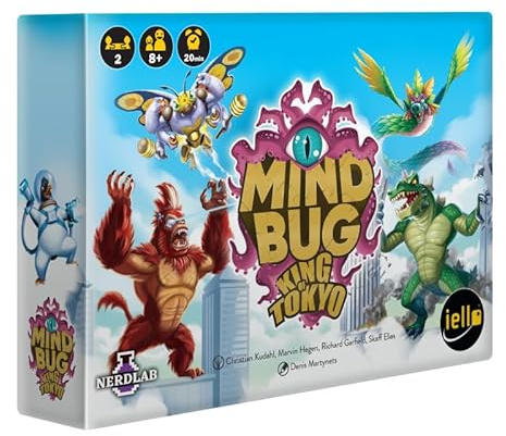IELLO Mindbug: King of Tokyo – französische Version – Strategisches Kartenspiel in französischer Version | Ikonische Monster, schnelle Duelle, Mindbug-kompatible Erweiterung | Spiel für 2 Spieler ab 8