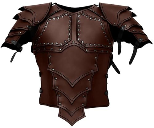 Pineeseatile Brustpanzer aus Leder, Brustpanzer verstellbar, mittelalterliche Herren, Kunstleder, Retro, mittelalterlich, Cooles Cosplay-Zubehör für Thema, Herren