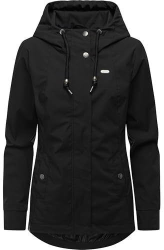 Ragwear Damen ultraleichte atmungsaktive und wasserdichte Übergangsjacke kurze Funktionsjacke mit verstellbarer Kapuze Alvena Summer YOUMODO XS-6XL