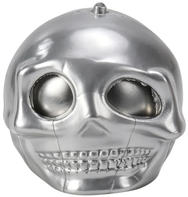 Skull Squeeze Stress Ball, Halloween Squishy Fidget Toy, Pop Out Eyes Sensory Relief Toy for Kids Adults Party Favor (Silver)