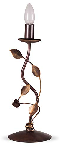 Helios Leuchten 403555 Florentiner Tischleuchte Tischlampe | Kerzentischlampe | Florale Lampe Leuchte Landhausstil | 1 x E14