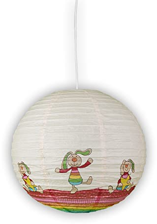 Niermann Standby 162 Pendelleuchte Papierballon Rainbow Rabbit, Papier,mehrfarbig, 40 x 40 x 40 cm
