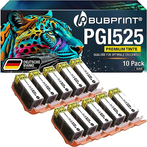Bubprint 10 Druckerpatronen kompatibel als Ersatz für Canon PGI-525PGBK PGI 525BK für Pixma IP4850 IP4950 IX6550 MG5150 MG5250 MG5350 MG6150 MG6250 MG8150 MG8250