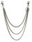 Black Out 3-fache Metall Biker Hosenkette Gürtel Kette silber