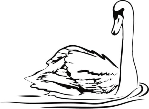 CLICKANDPRINT Aufkleber » Schwan-Silhouette, 160x117,1cm, Schwarz • Dekoaufkleber / Autoaufkleber / Sticker / Decal / Vinyl