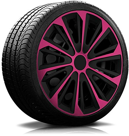 14 Zoll RKK06 Multi-Color Line (Schwarz-Pink) Radkappen/Radzierblenden 4 Stück