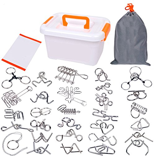Gracelaza Casse-tête en Métal Set 30 Pièces - Jouet de Puzzle en Métal - Jouets d'intelligence éducative - Jouets pour des Enfants et des Adolescents