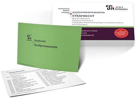 Assessor Karteikarten Strafrecht Süd: Die S1 Klausur Süddeutsche Version