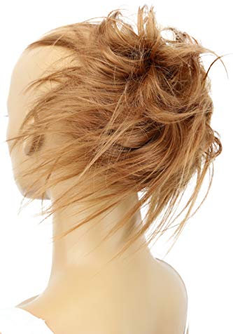 CAISHA Jumbo Haarteil Haargummi Dutt Flora Hochsteckfrisuren Brautfrisuren Natürlich Gewellt Unordentlich DM17cm Hellbraun G15F