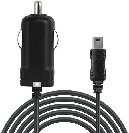 Wicked Chili 1,5m miniUSB KFZ Ladegerät kompatibel mit Tomtom und Becker, Navigationsgerät, Smartphone, Handy, Tablet und Dashcam (12/24V, 1,000mA, LED) schwarz