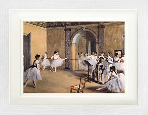 1art1 Edgar Degas Poster Ballettsaal Der Oper In Der Rue Peletier, 1872 Gerahmtes Bild Mit Edlem Passepartout | Wand-Bilder | Im Bilderrahmen 40x30 cm