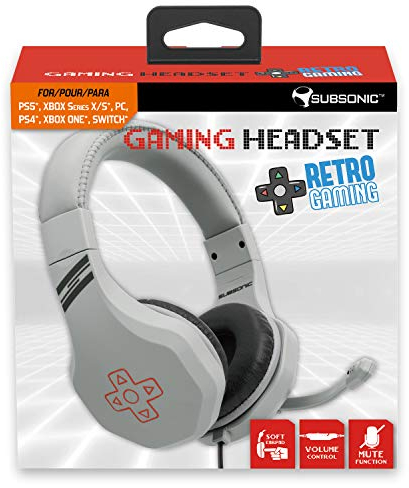 Subsonic Auriculares gaming para juegos con micrófono para Playstation 4 - PS4 Slim / Pro - Xbox One - PC - Nintendo Switch - Accessorios edición Gamer Battle Royal con extensión Switch