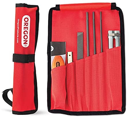 Oregon Set di affilatura Universale per Motosega, con Lime Rotonde da 5/32, 3/16 e 7/32, Lima Piatta da 15,2 cm, Maniglia, Manuale di Istruzioni e Borsa da Viaggio (617067)
