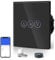 BSEED Smart Dimmer Switch,Glass Touch Panel,LED Lights,Work with Alexa/Smart Life App Control,Neutral Wire Required,WiFi Dimmer 1 Gang 1 Way,86mm Black