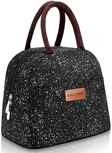 BALORAY Lunchtasche für Damen und Herren, isolierte Mampfbox Lunchbox für Erwachsene, wiederverwendbare Lunch-Tragetasche für Arbeit, Picknick, Schule oder Reisen (Black Starry)