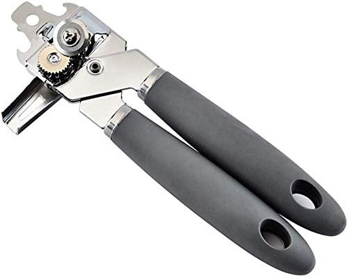 Dosenöffner Edelstahlklinge Für Sicherheit - Glatte Robuste Kante 3 In 1 Manueller Flaschenöffner Für Küche, Camping Restaurant, Grau