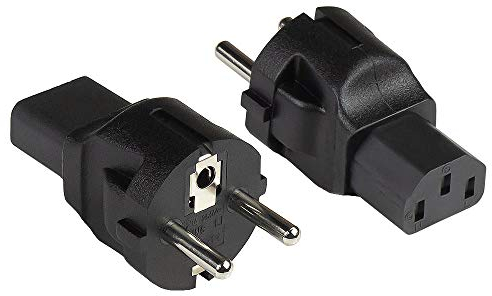 Good Connections Stromadapter Schutzkontakt-Stecker Typ E+F (CEE 7/7, gerade) an Kaltgeräte-Buchse C13 (gerade) - Netzadapter/Steckdosenadapter/Netzleitungsadapter - SCHWARZ, PA-0030S