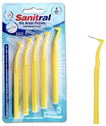 Sanitral Winkel 0,7 mm gelb Interdentalbürste, 5 Stück
