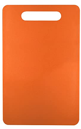 Kunststoff Schneidebrett mit Griffen, Fotouzy Dickes Schneidebrett für die Küche, lebensmittelechtes PP-Material, BPA-Free, Spülmaschinenfest, Großes Format, griffige Griffe, Orange