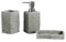 Badezimmerzubehör-Set, einschließlich Küchenseifenspender, Badezimmerseifenspender, Seifenschale, Tasse, Granit (grau-3)