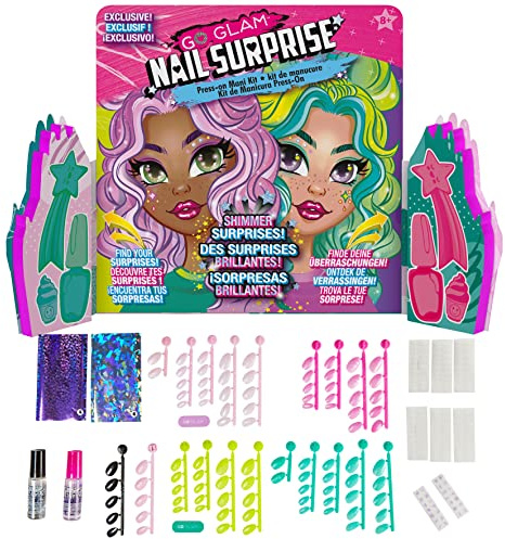 Cool Maker, GO Glam Nail Surprise Shimmer Exclusive Maniküre mit 2 Stilen für Nagelstempel und vieles mehr, Nagelset für Kinder ab 8 Jahren