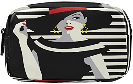 Schwarz Weißes Mädchen Pop-Art Federmäppchen Federtaschen Mäppchen Große Kapazität Schlamperbox Kosmetik Make-up Tasche für Jungen Mädchen Schule Schüler