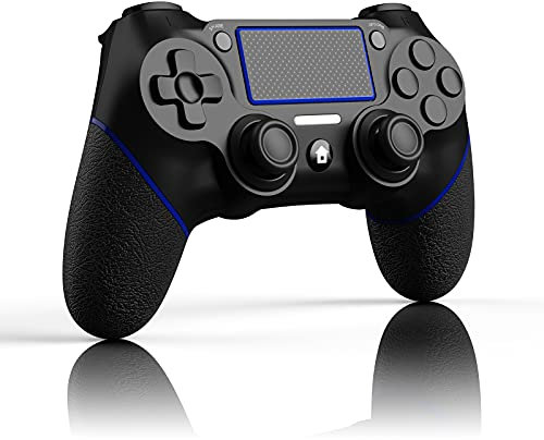 JOYSKY Replacement for PS4 Controller,Built-in 600mAh Rechargeable Battery,Wireless Controller for Compatible with PS4/Slim/Pro/3/PC,with Dual Vibration and Audio Function,6-axis Gyro Sensor -Blue