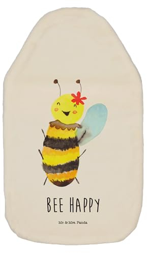 Mr. & Mrs. Panda Wärmflasche Biene Happy - Geschenk, Bettflasche, Kleine Wärmflasche, Wärmekissen, Hummel, Kinderwärmflasche, Wespe, Körnerkissen