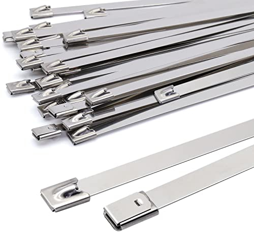 Fascette Metalliche 100 x 7.9 mm, MgcTolBox Fascette Acciaio Inox Autobloccanti, Fascette Elettricista D'argento Resistenti - Resistenza Alla Tensione 120kg, Fascette Ferro Per Recinzione 30 Pezzi