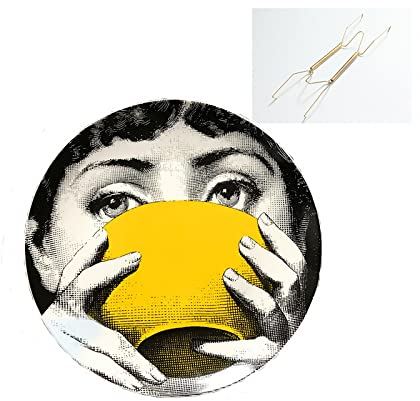 Beccalame Dekorative Teller, handgefertigt, Keramik-Ornament für Zuhause und Büro, Wanddekoration (mit Aufhänger) (F3)