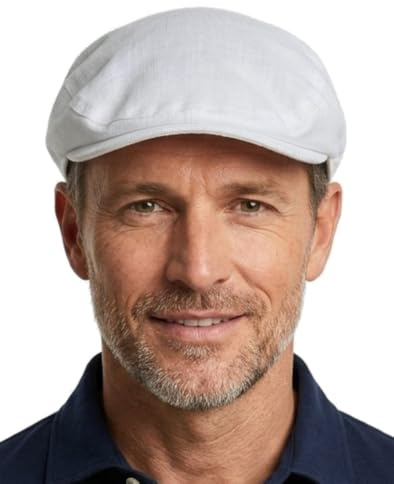 Cool4 Schiebermütze Herren Damen aus 100% Leinen – Sommer Flatcap atmungsaktiv & leicht – Vintage Gatsby Mütze mit Schirm A03