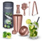 Relaxdays Cocktail Shaker Set, Stainless Steel, 5 Piece Bar Kit, 500 ml, Accessories for Home, Mixing, Bronze, 25.5 x 10.5 cm