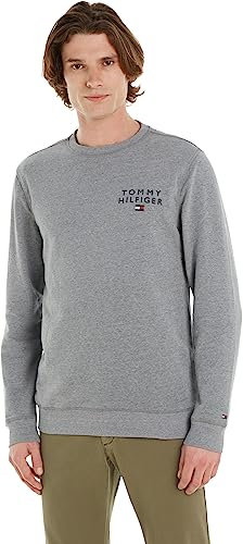 Tommy Hilfiger Men's Sweatshirt without Hood, Grey (Medium Grey Heather), XL