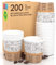 Eurocali 200 Petits Gobelets en Papier 65ml Mini Gobelets Jetables Biodégradables Écologiques Design SweetCUP - Tasses en Carton Résistant à la Chaleur pour Café Italien