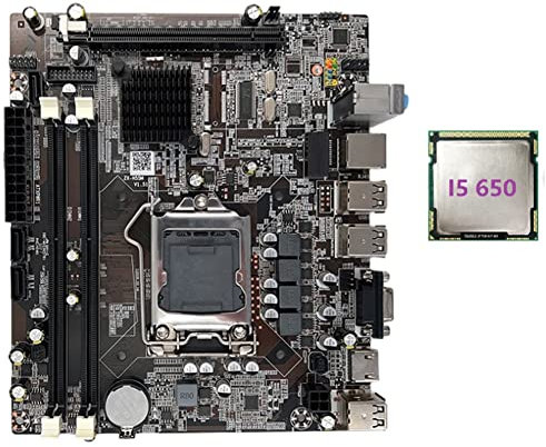 Rheross Carte mère H55 LGA1156 compatible avec I3 530 I5 760 Series CPU DDR3 Carte mère pour ordinateur de bureau avec processeur I5 650