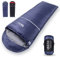 QEZER Schlafsack Winter Outdoor bis -18C° Leichter Warmer Daunenschlafsack mit 620FP Premium Daunen für Camping, Wandern und Trekking Outdoor (Blue-UK)