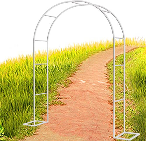 Rosen Torbogen Gartenbogen für Kletterpflanzen Rosenbogen Rankhilfe Rankgitter Metall stabil Rankbogen 160cm 180cm 200cm 240cm 280cm 350cm 120cm Freien Hochzeit Torbogen (Color : Weiß, Size : 200 Br