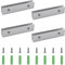 UFURMATE Glasklemme, 4 Stück, verstellbare, rechteckige Glasregalhalterung, Aluminiumlegierung, Glasregalklemmen, Wandmontage, Glasregalstützen, Befestigungsstrebe für 5–8 mm dickes Glas, 4 Stück