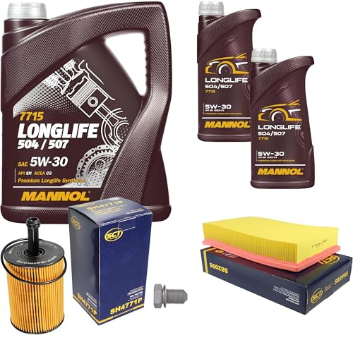 Inspektionspaket Wartungspaket Filterset mit 5 L Motoröl Longlife 5W-30, Ölfilter, Luftfilter, Verschlussschraube