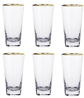 Vasos/Vasos de Agua 6 PCS Beber Gafas Copa de Vidrio for el hogar for Beber Agua, Cerveza, o refrescos, vajilla for el hogar y la Cocina Copas de Agua (Color : A)