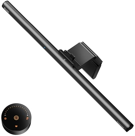 Quntis Curved Monitor Light Bar with Remote Control, 42.5cm LED Monitor Lamp Stepless Auto Dimming & Hue Adjustment, Ra95 No Glare Anti Blue Light Computer Screen Light Bar Eye Care for Office Home