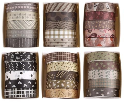 YUBX 30 Rollen Washi Tape Set Kreative Basic Dünn Dekorative Bänder für Kunst, DIY Handwerk, Bullet Journals, Planer, Scrapbooking, Verpackung (Tropical Wetlands)