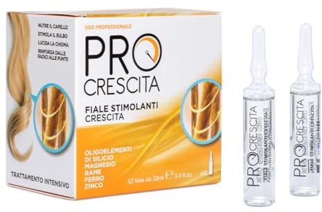 Pro Crescita Fiale Stimolante Crescita | Fiale per Capelli con Olio Essenziale di Limone e Menta, Stimola e Nutre il Bulbo Capillare, Migliora la Circolazione Sangu