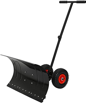 Gehweg-Schneeschieber, Auffahrt-Rollschneeschieber, Winter-Schneeräumer, großer Schneeschieber, Winkel und Höhe verstellbar, 74 x 42 cm