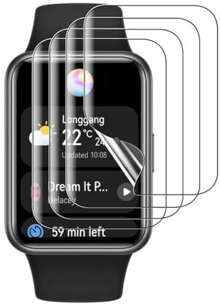 Renwox 5pcs Película hidrogel Protector de pantalla para HUAWEI WATCH FIT SE 1.64 Película tpu de protección transparente flexible de alta definición [sensible al tacto]