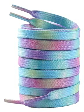 1 Paar Eishockey-Schlittschuh-Schnürsenkel,Tie-Dye Rutschfeste Schnürsenkel für Männer und Frauen,Eiskunstlauf-Schlittschuhe Bunte Baumwolle Flache Schnürsenkel Sch(Size:260*0.8cm,Color:Tie-Dye-Stern)