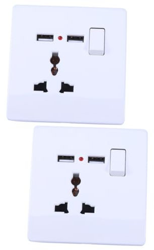 OSALADI 2 Stücke Universal 2a Dual Usb Ladegerät Netzteil Outlet Frontplatte/off Für Handys Tablets Digital Kamera Mp3