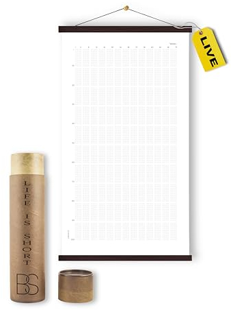 4000 Wochen - Weeks of my Life Kalender - Life in Weeks Leinwandkalender 100 Jahre Memento Mori Kalender 73,7 x 15,5 Zoll aus Leinwanddruck Wandkalender